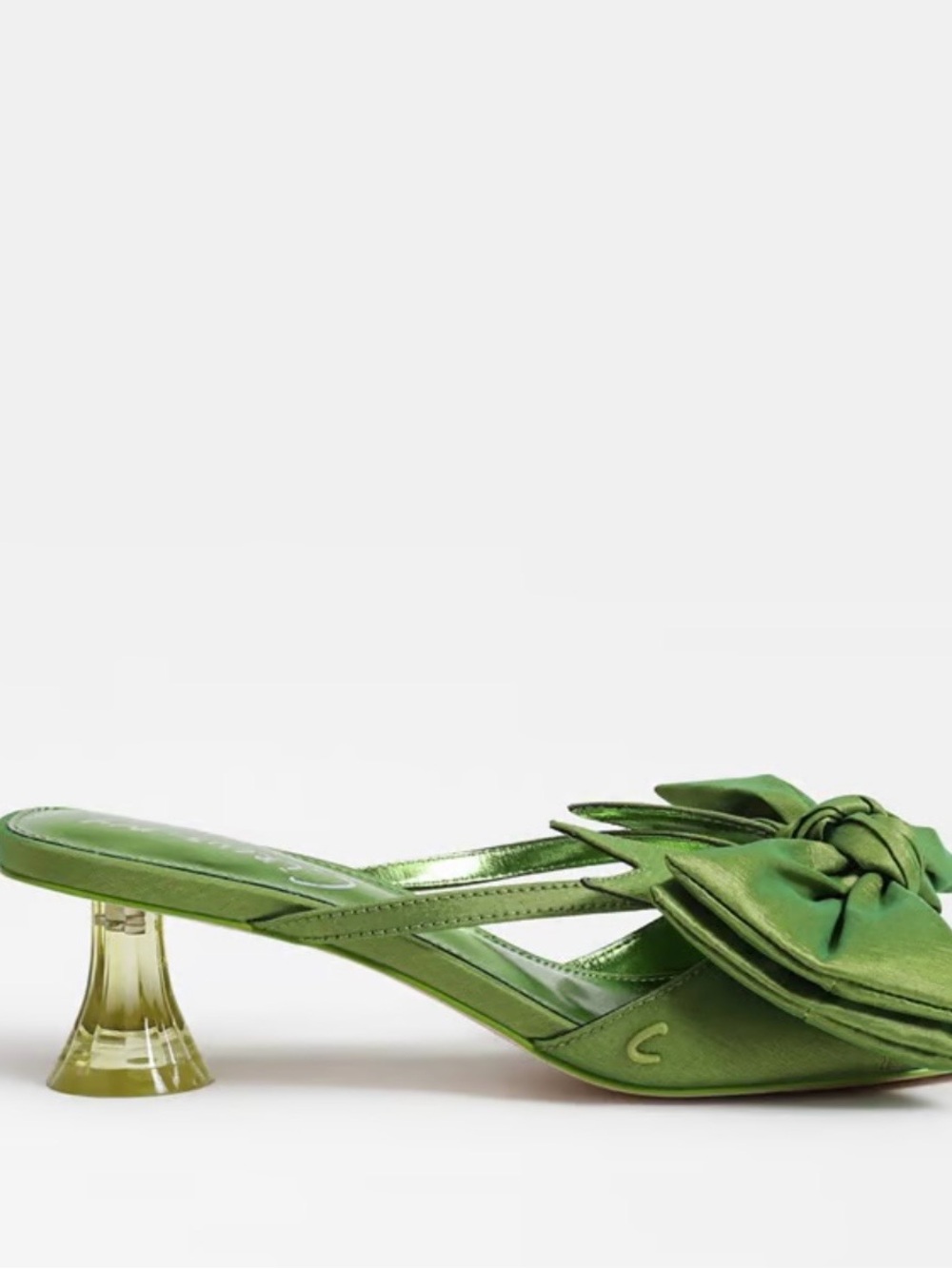 Circus by Sam Edelman Green Satin Knot Bow Heeled Sandals - Picture 2 of 7